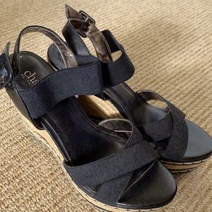 Black Wedges, size 7